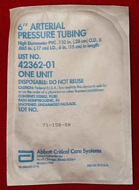 Abbott 6" Arterial Pressure Tubing - Back